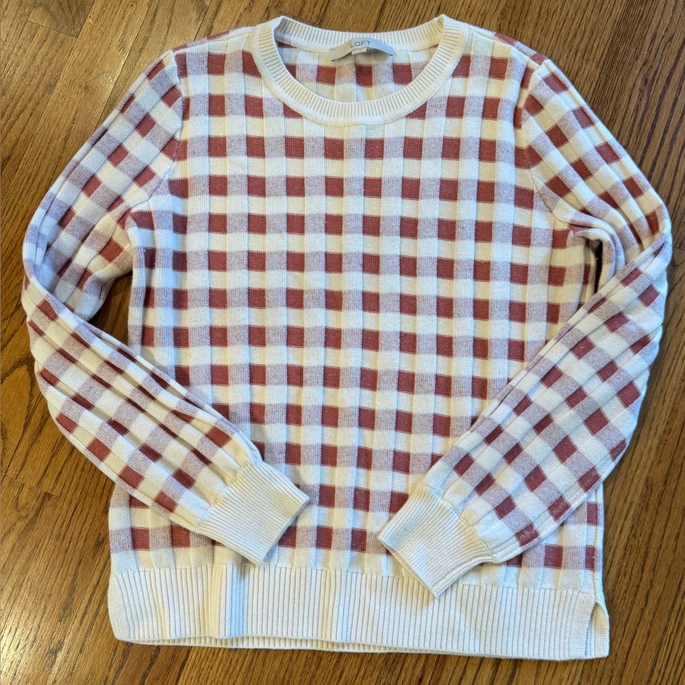NWOT Loft Plaid Block Sweater